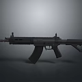 Black Tactical Modern Rifle Design With Handguard Magazine And Muzzle Device