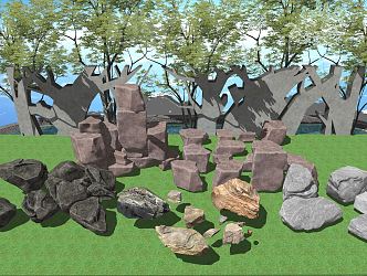 Modern Stone Landscape Stone Gravel Stone Block Rock 3d model