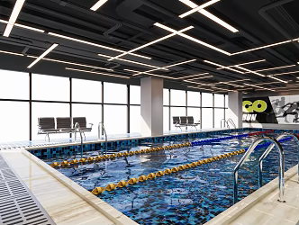 modern swimming pool 3d model