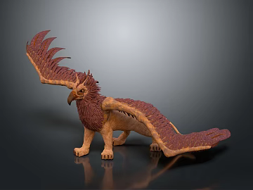 Modern griffin lion beast eagle beak Sphinx god beast (ID:ggajh700557)