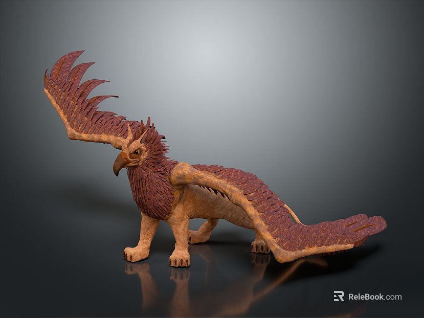 Modern griffin lion beast eagle beak Sphinx god beast texture