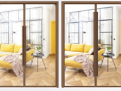 Modern double door glass sliding door double door combination model