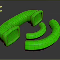 Green Computer Headphones With Reflective Design On Dark Background Surface