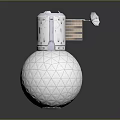 White Mechanical Device Featuring Spherical Base Geometric Pattern Surface And Antenna 3d model