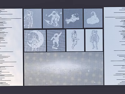 Various Embroidery Craft Templates With Moon Animal And Figure Designs 3d model