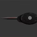 Space Exploration Knife With Silver Blade And Red Handle Design