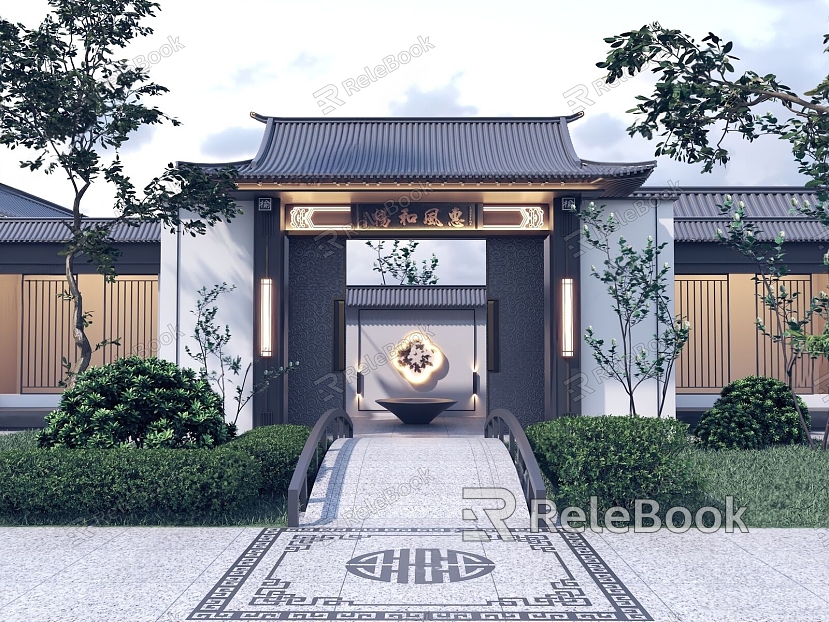 New Chinese Style Gate Patio Door model