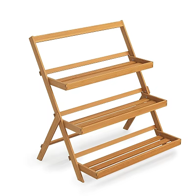 Wooden 3 Tier Folding Plant Stand for Indoor Outdoor Garden 3d model