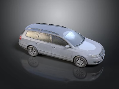 Silver Station Wagon With Roof Rack Modern Design Sleek Body And Alloy Wheels 3d model