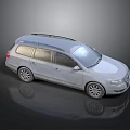 Silver Station Wagon With Roof Rack Modern Design Sleek Body And Alloy Wheels