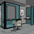 Beauty Salon Interior Design With Glass Partitions Large Mirrors White Salon Chair And Washbasin