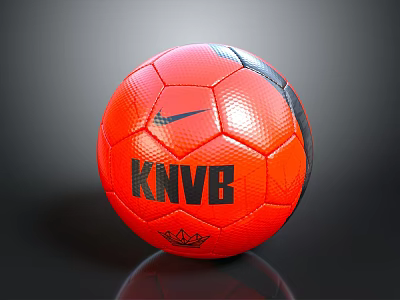 Nike Red Soccer Ball With KNVB Logo Essential For Daily Living Sports Activities 3d model