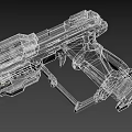 Futuristic Sci Fi Weapon Design Metallic Pistol With Detailed Structure And Grip