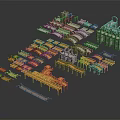 Diverse Scene Components Collection With Various Structural And Decorative Elements
