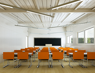 modern classroom 3d model