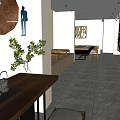 Modern Beauty Hair Salon Interior Design With Wooden Table Green Plants And Chairs
