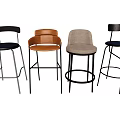 Modern Bar Stools With Various Designs And Metal Frames For Kitchen Bar Use 3d model