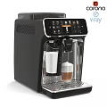 Black Automatic Coffee Machine Modern Kitchen Appliance With Milk Frother And Digital Panel