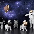 Modern Robot Dog Space Astronaut Robot Dog Ornaments 3d model