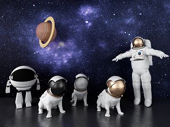 Modern Robot Dog Space Astronaut Robot Dog Ornaments 3d model