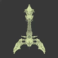 Mythical Rock Like Creature With Purple Blue Glowing Wings And Spikes