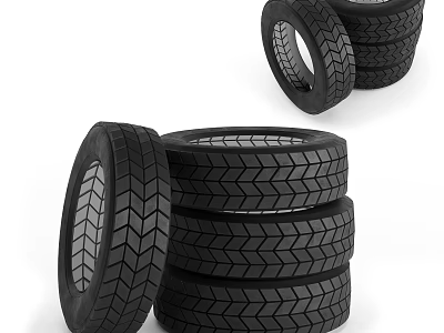 Stacked New Car Tires With Deep Tread Pattern And High Quality Rubber Construction 3d model