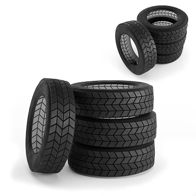 Stacked New Car Tires With Deep Tread Pattern And High Quality Rubber Construction 3d model
