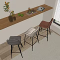 Bar Chair Combination Bar Stool 3d model