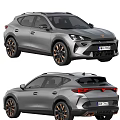Gray SUV Car With Orange Wheels Sporty Front Grille And Stylish Rear Lights