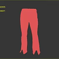 Blue Flared Denim Jeans Featuring Split Hem And Modern Silhouette Design
