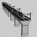 High Speed Train Moving On Tracks With Modern Design Under Blue Sky 3d model