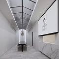 Modern Bubble Tea Shop Interior Design With White Walls Marble Bar Counter And Pendant Lights