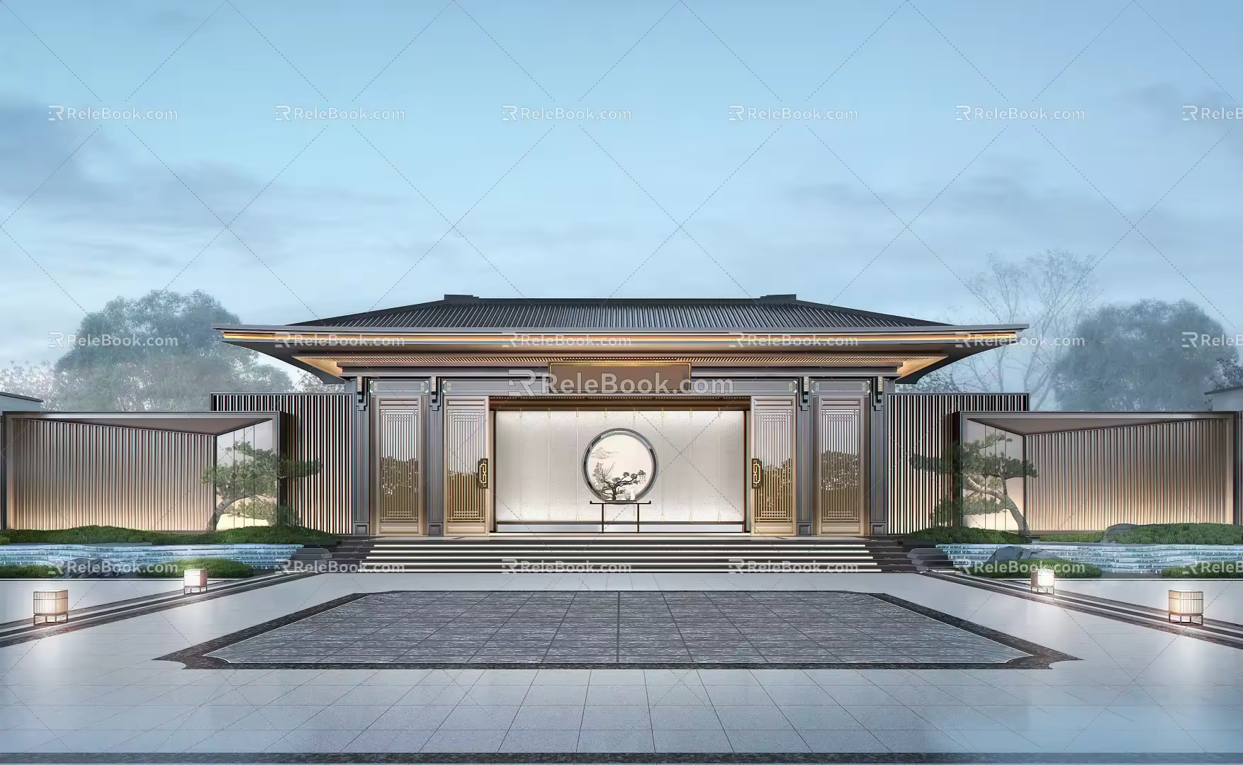 New Chinese-style Gate Community Gate 3d model