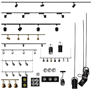 Modern Spotlights Track Lights 3d model