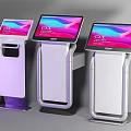 Public Facility Self Service Kiosks With Vibrant Display Screens And Modern Design