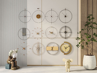 Light Luxury Clock Wall Clock 3d model