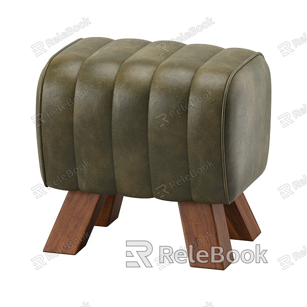 Nordic Simple Low Stool Low Stool Simple Low Stool Sofa Stool Square Stool Soft Stool Sofa Stool Green Leather Stool model