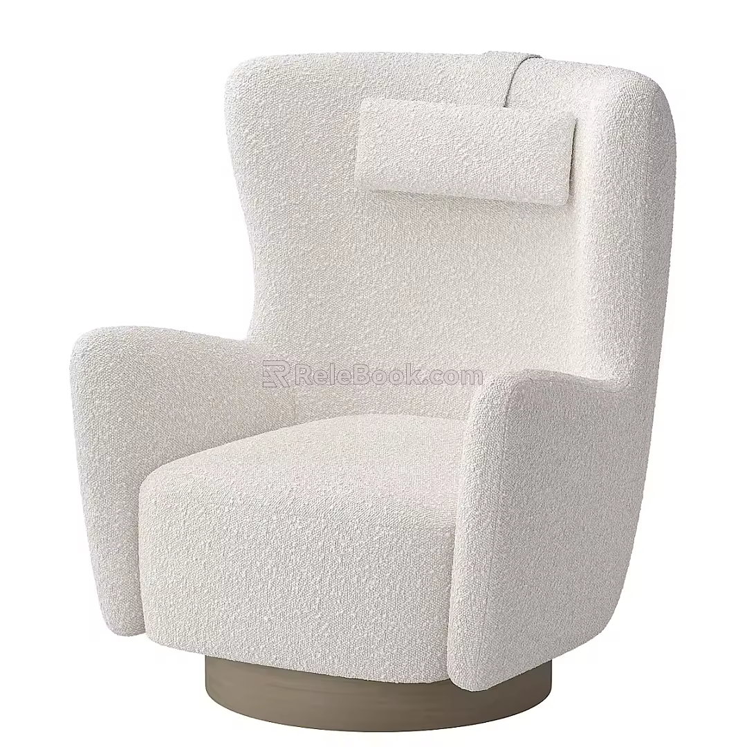 Lambskin Sofa Chair Single Sofa Fabric Single Sofa 3d model