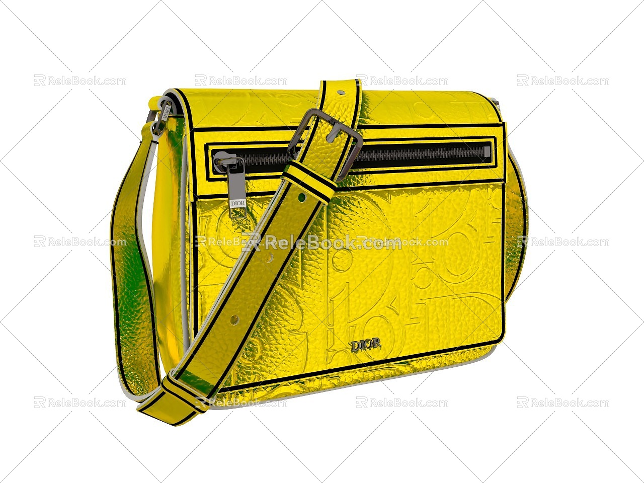 Crossbody bag with flap 3d model