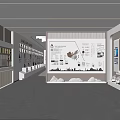 Bright Modern Exhibition Hall Interior Design with Display Walls Map Charts and Exhibits