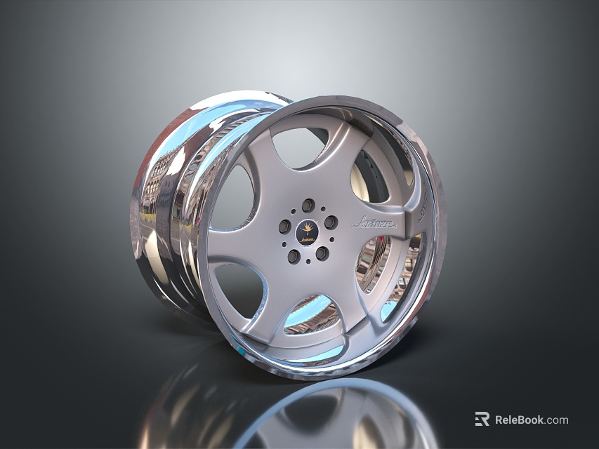 Stylish Vehicle Tire With Modern Silver Wheel Rim And Metallic Reflective Design 3d model 