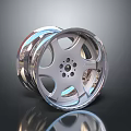 Stylish Vehicle Tire With Modern Silver Wheel Rim And Metallic Reflective Design