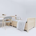 Medical Bed with Wooden Frame Side Rails and Modern Design for Hospital Patient Care