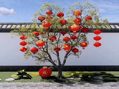 Lantern Tree Meichen New Year Lantern Festival Decorative Light Red Lantern Festival Lantern Spring Tree model