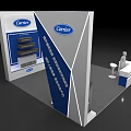 Carrier Modern Retail Counter In Mall Featuring Air Conditioning Products Display And White Blue Decor