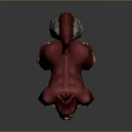 Red Fur Primate With Spiky Hair Green Eyes Orange Claws And Stone Tail