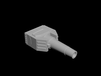 Gray Industrial Mechanical Component With Cylindrical Pipe And Square Structure 3d model
