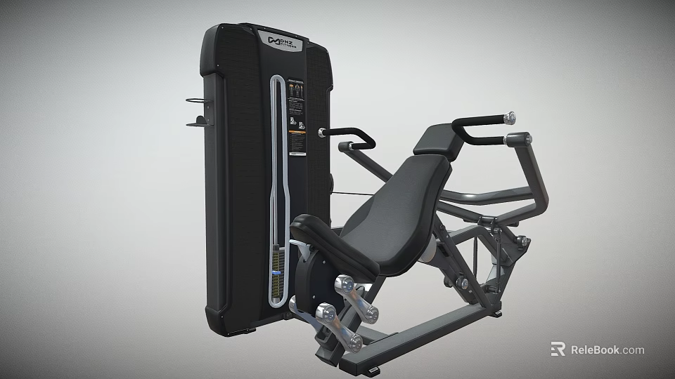 Professional Black Commercial Leg Workout Fitness Machine With Adjustable Seat And Metal Frame 3d model 