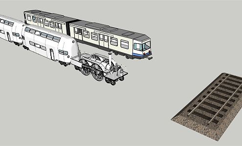 Modern Trains and Tracks 3d model