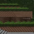 Layered Retaining Wall With Green Grass Cover And Brick Design Near Stone Stairs And Trees